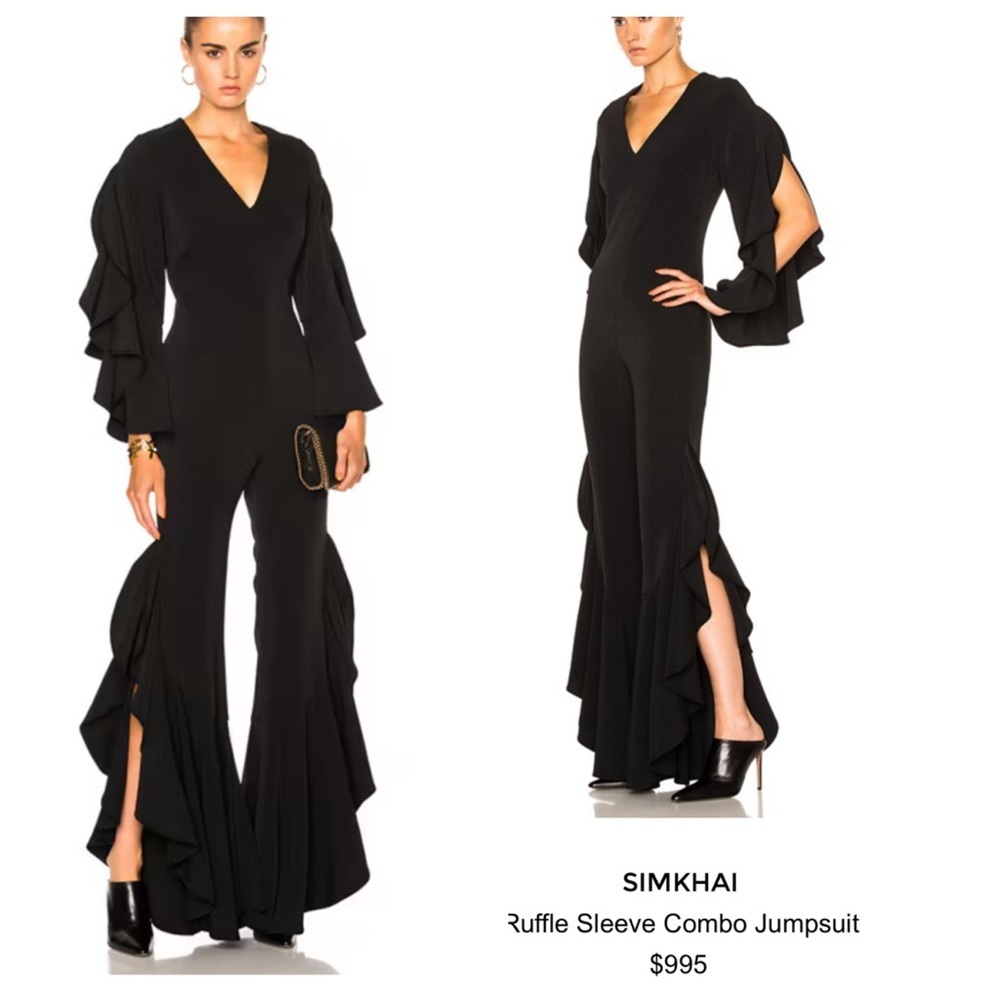 SIMKHAI Ruffle Sleeve Combo Jumpsuit